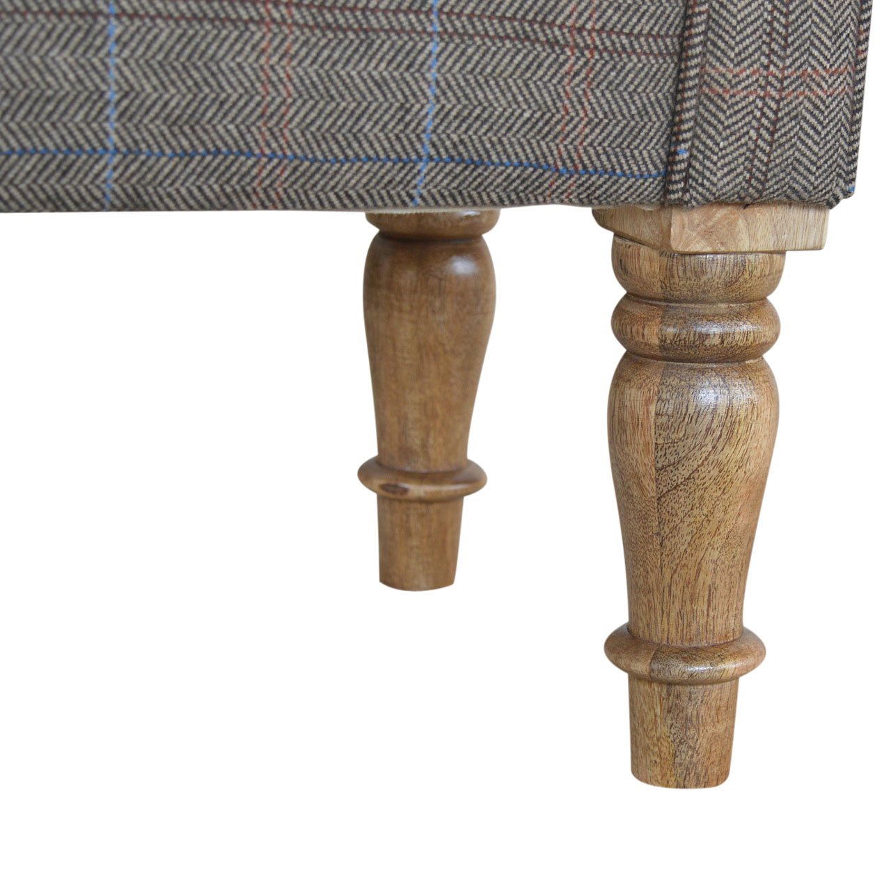 Multi Tweed Turned Bedroom Bench - Image 7