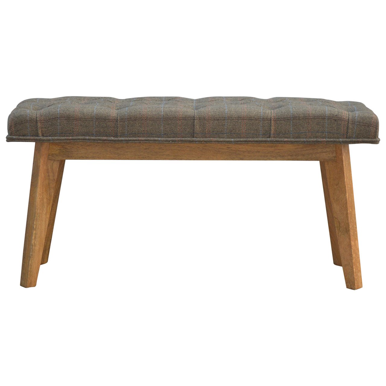 Multi Tweed Deep Button Bedroom Bench