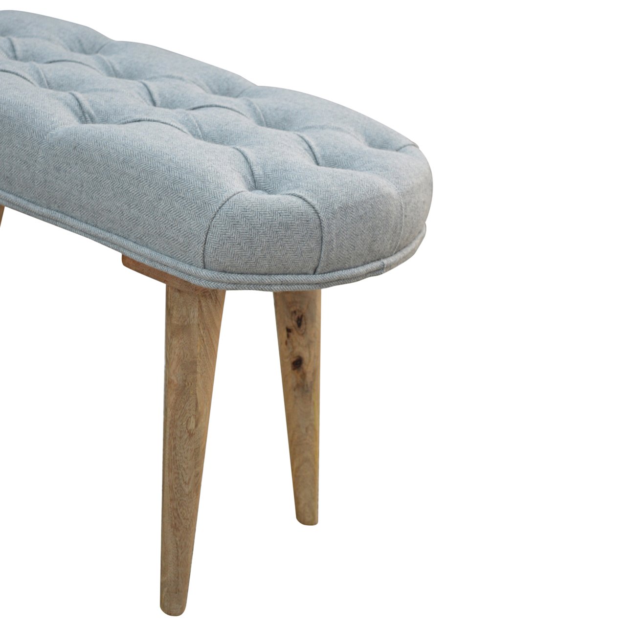 Deep Button Grey Tweed Bench - Image 7