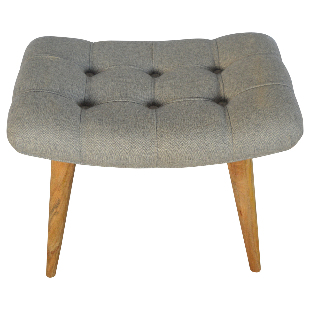 Curved Grey Tweed Bench - Image 5