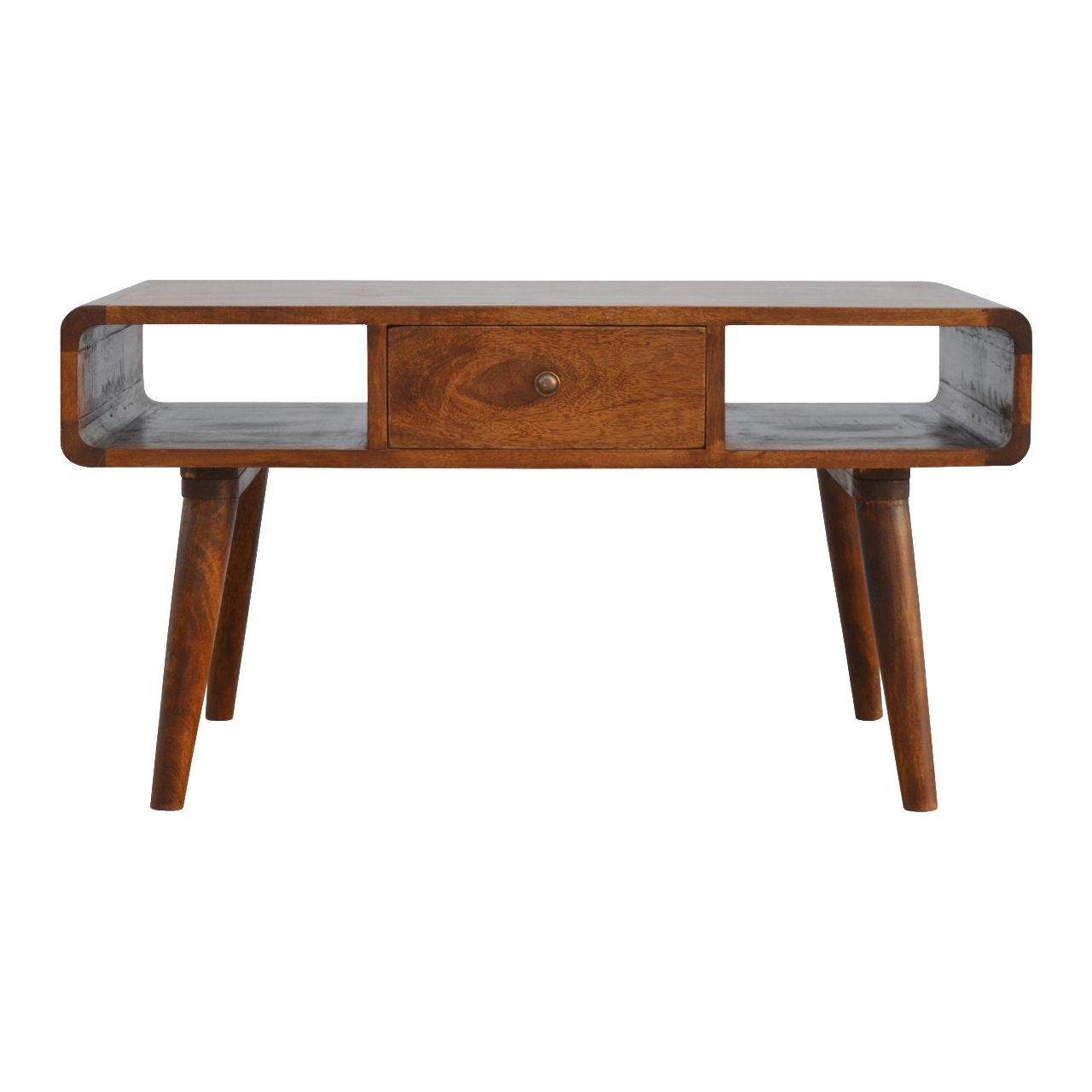 Curved Chestnut Coffee Table - Image 2