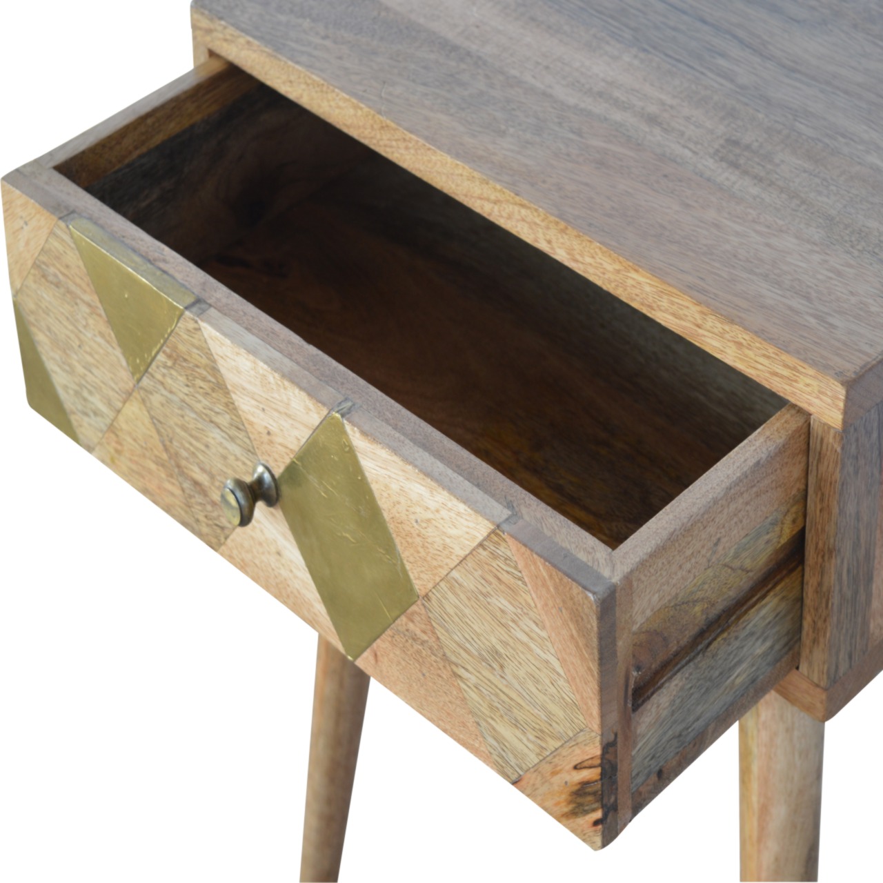 1 Drawer Gold Brass Bedside - Image 6