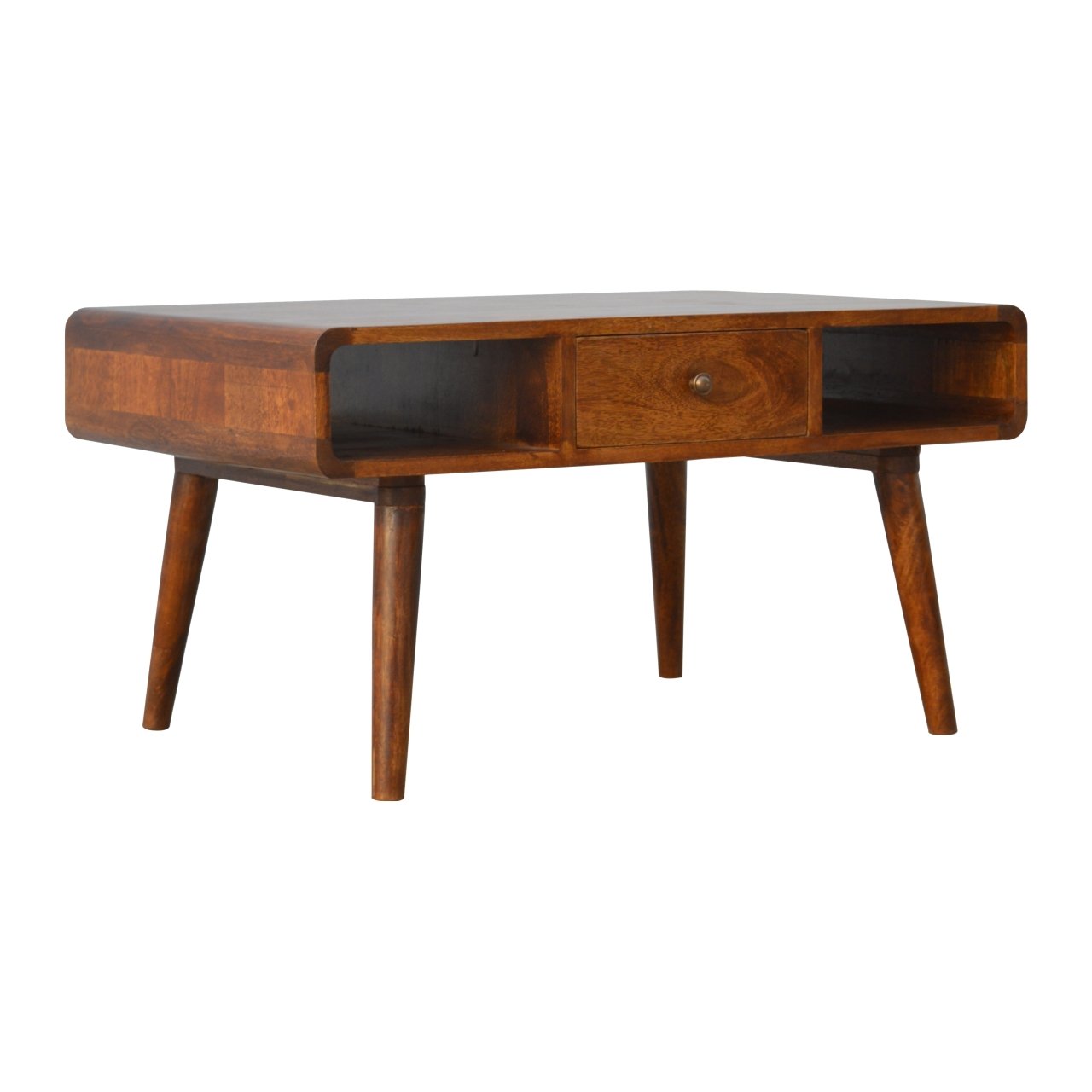 Curved Chestnut Coffee Table - Image 4