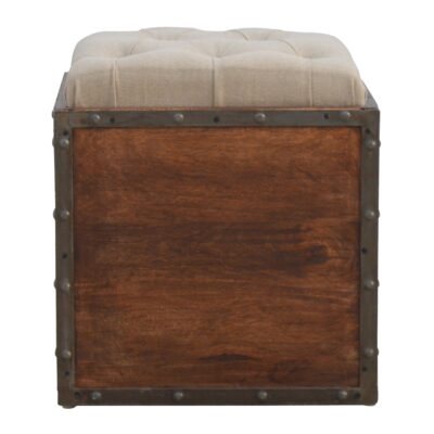 Iron Padded Storage Footstool
