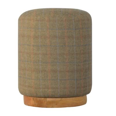 Multi Tweed Round Footstool