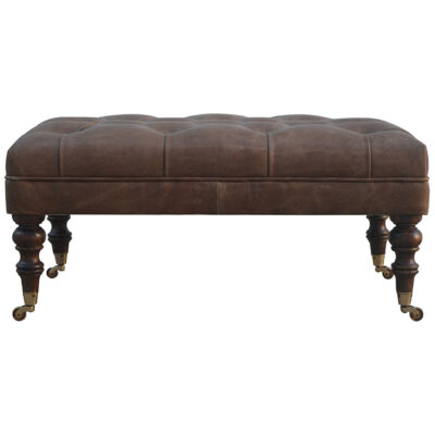 Buffalo Leather Ottoman