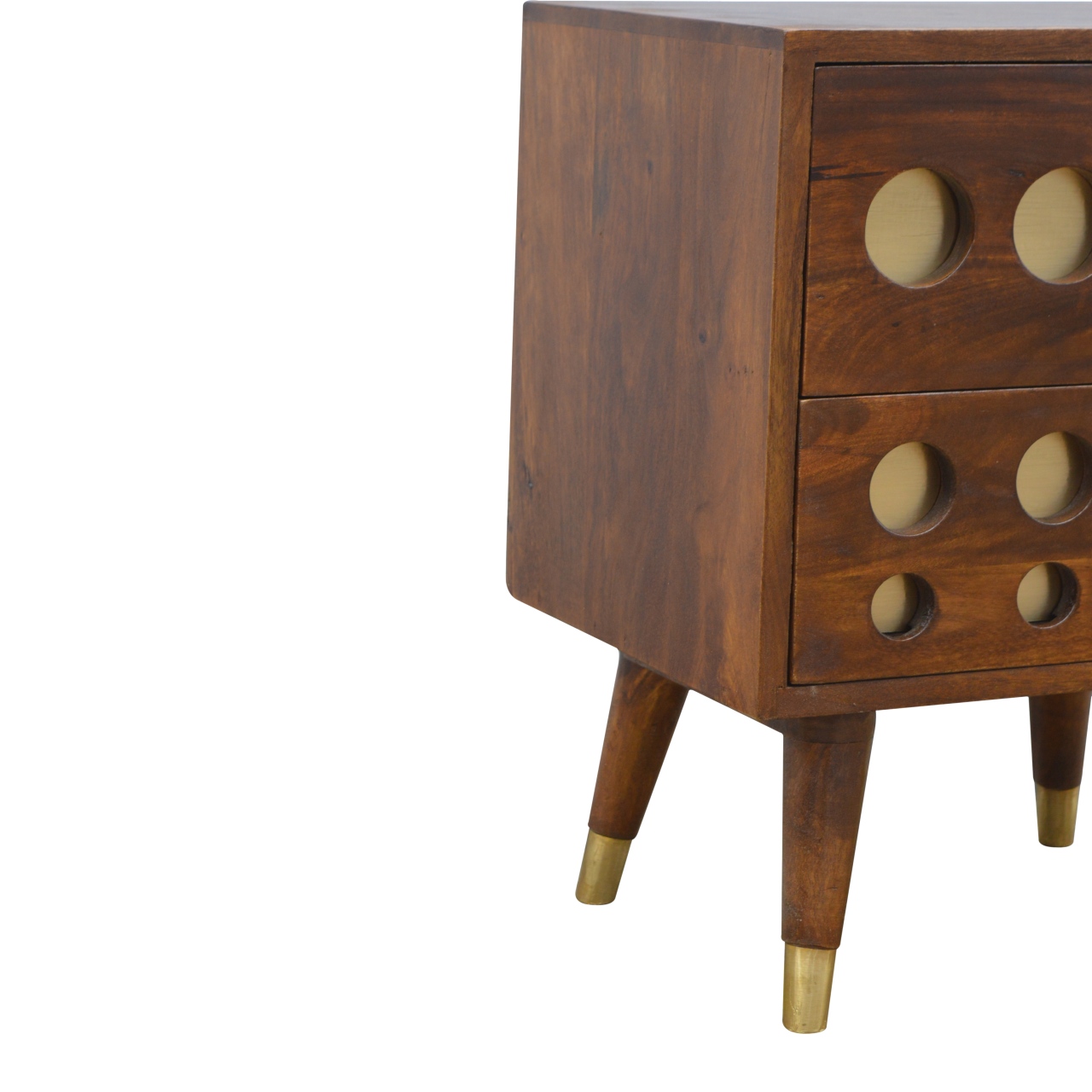 Chestnut Brass Cut-out Bedside - Image 8