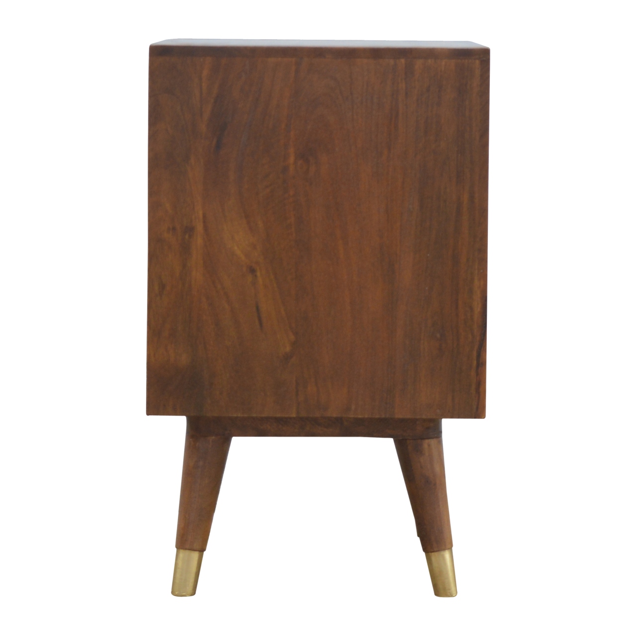 Chestnut Brass Cut-out Bedside - Image 9