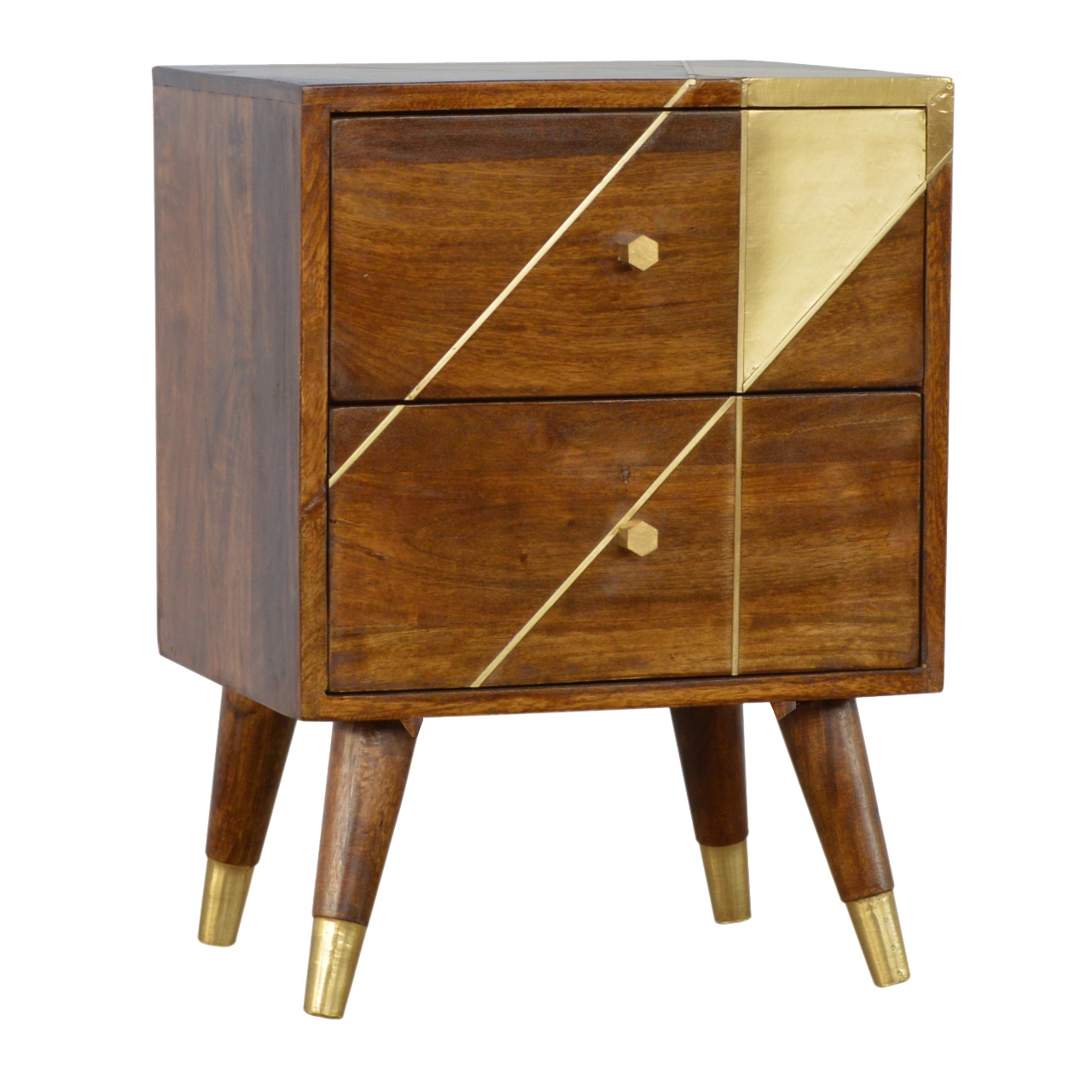 Gold Geometric Chestnut Bedside - Image 3