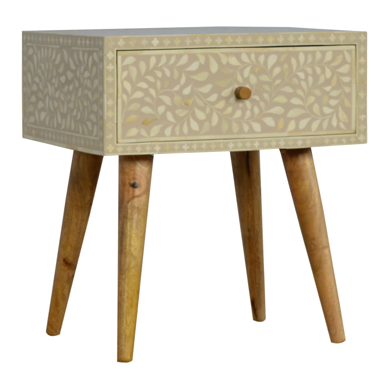 Floral Bone Inlay Bedside - Image 3