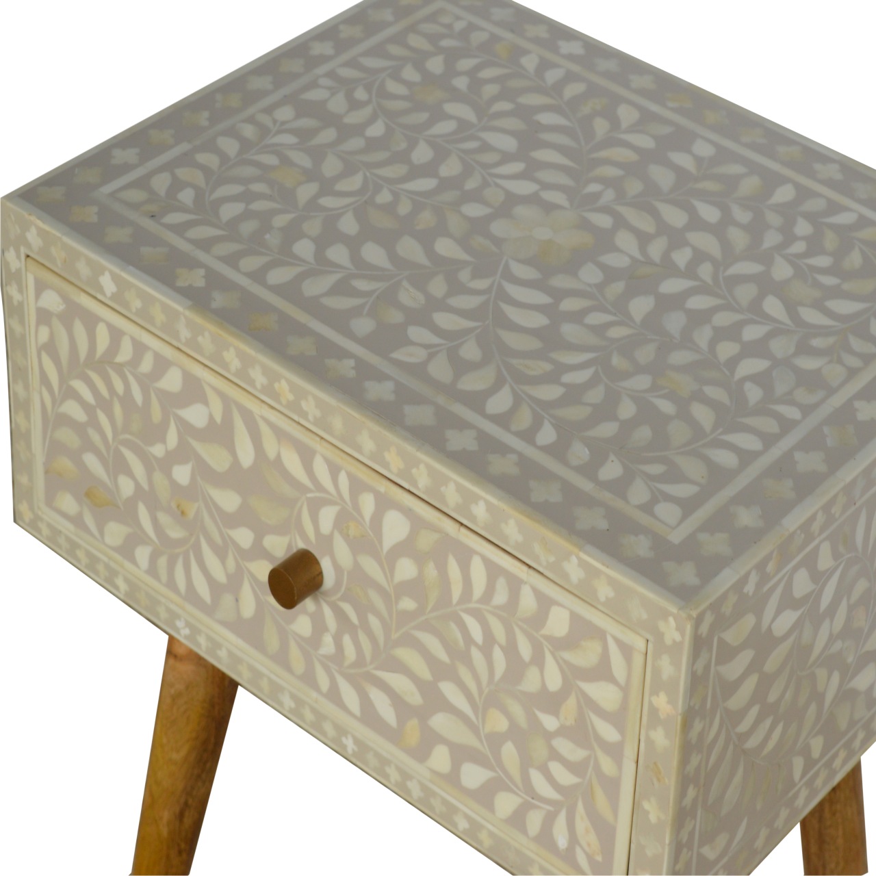 Floral Bone Inlay Bedside - Image 5