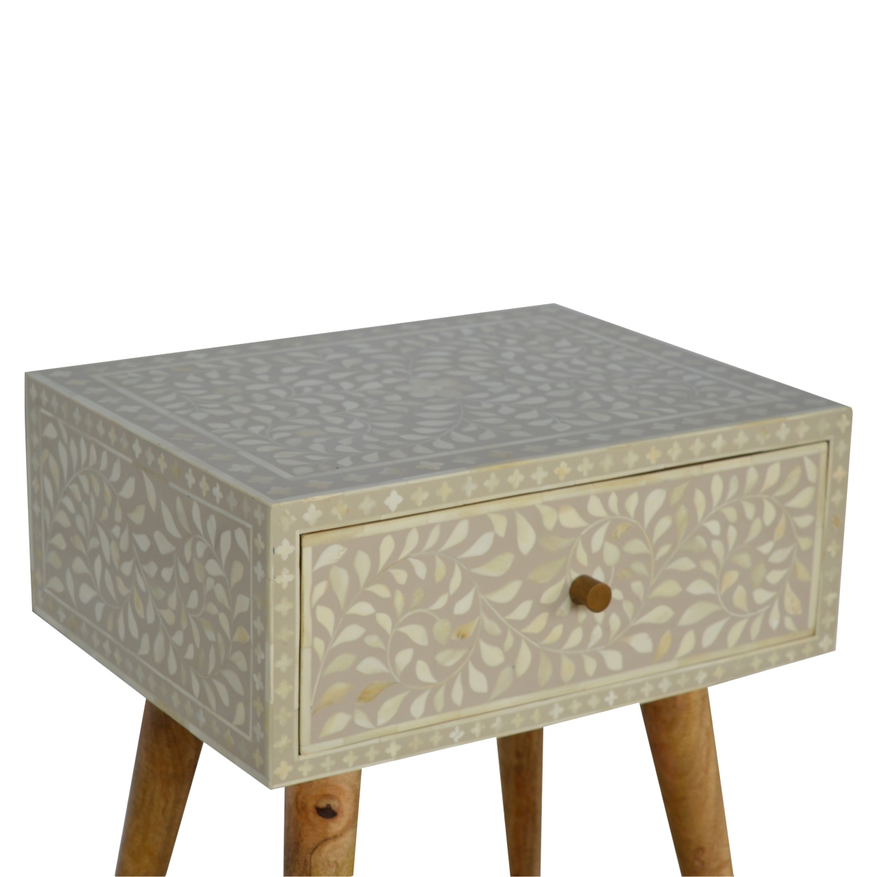 Floral Bone Inlay Bedside - Image 6