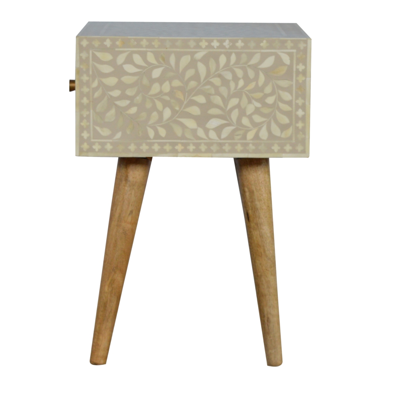 Floral Bone Inlay Bedside - Image 9