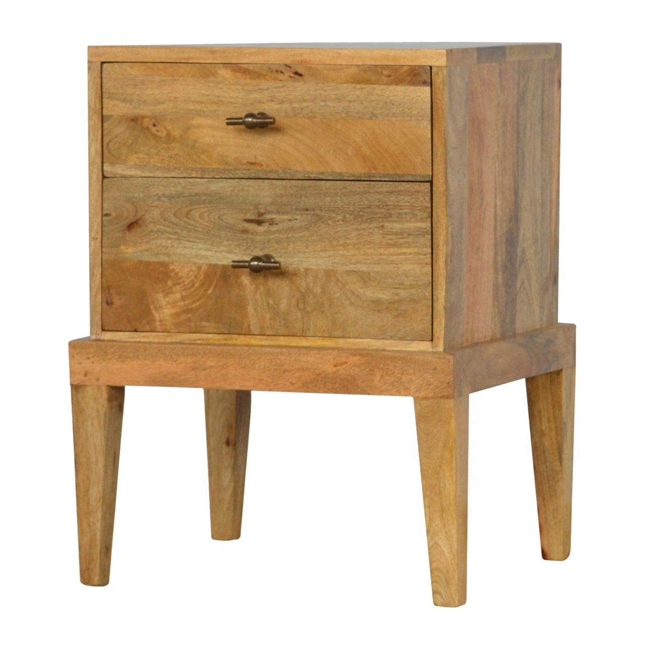 Solid Wood Bedside with T-Bar Knobs - Image 4