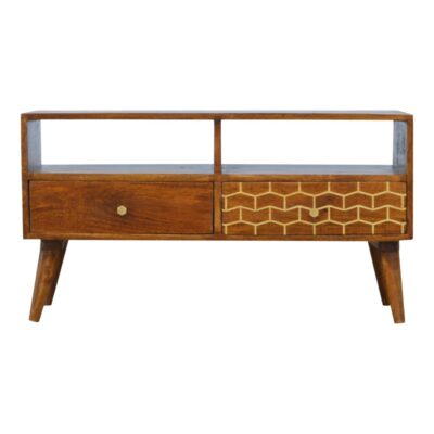 Gold Art Pattern Drawer Media Unit