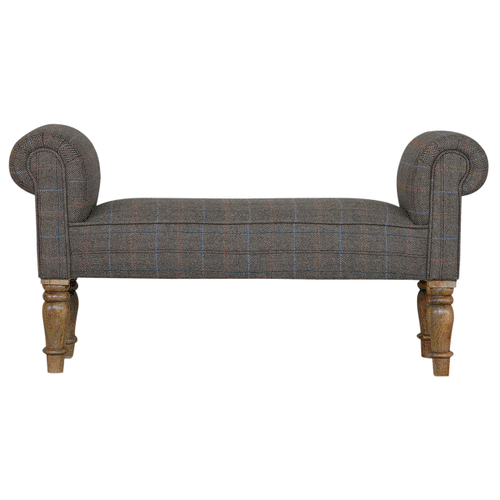 Multi Tweed Turned Bedroom Bench - Image 2