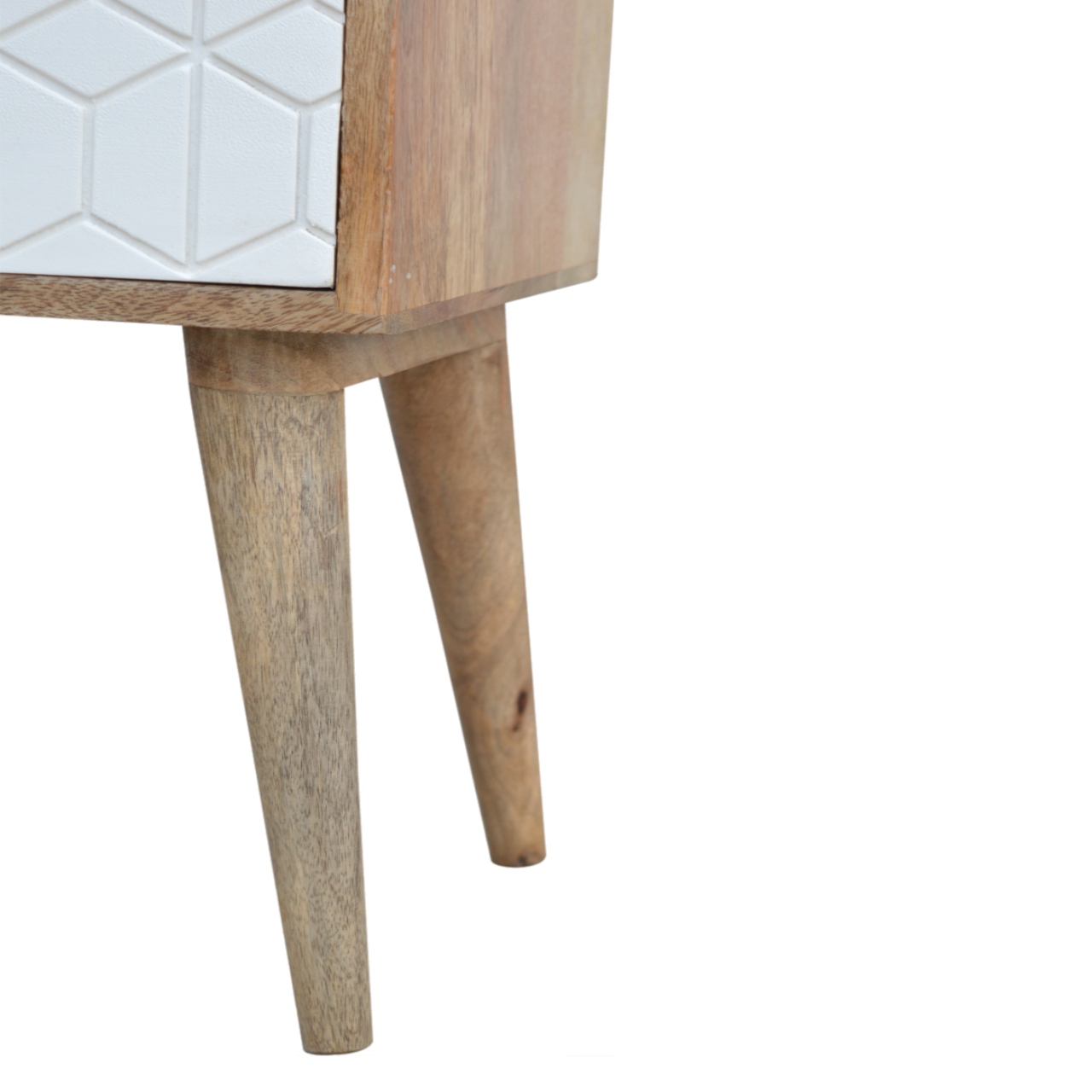 Sleek White Carved Bedside - Image 7