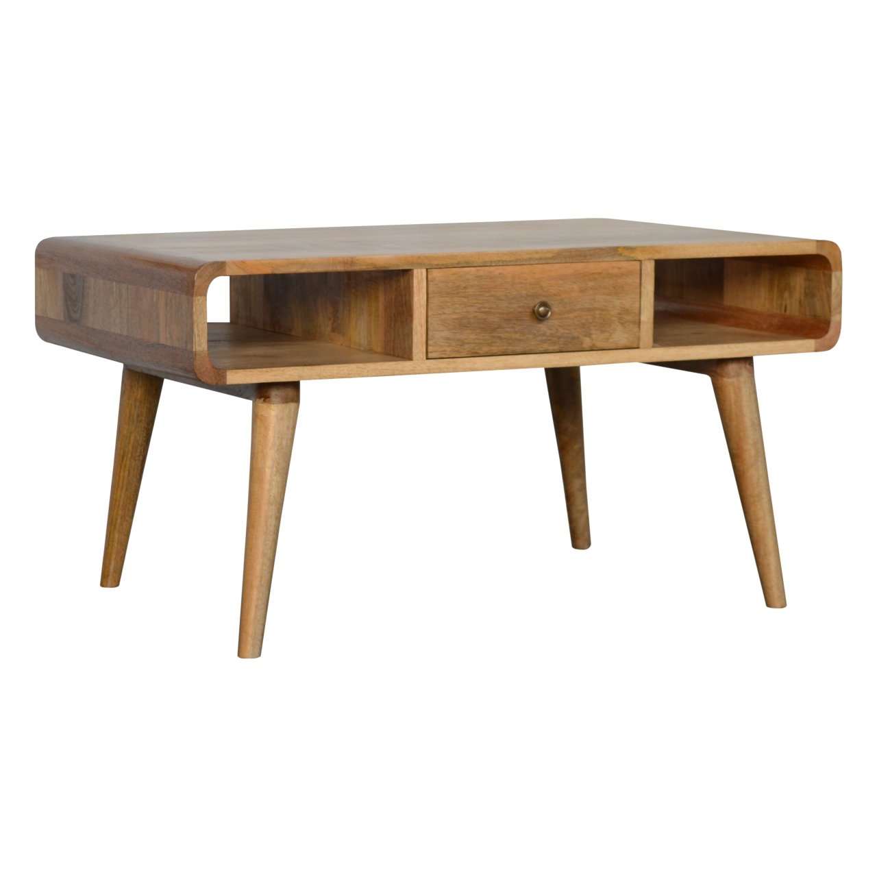 Curved Oak-ish Coffee Table - Image 3