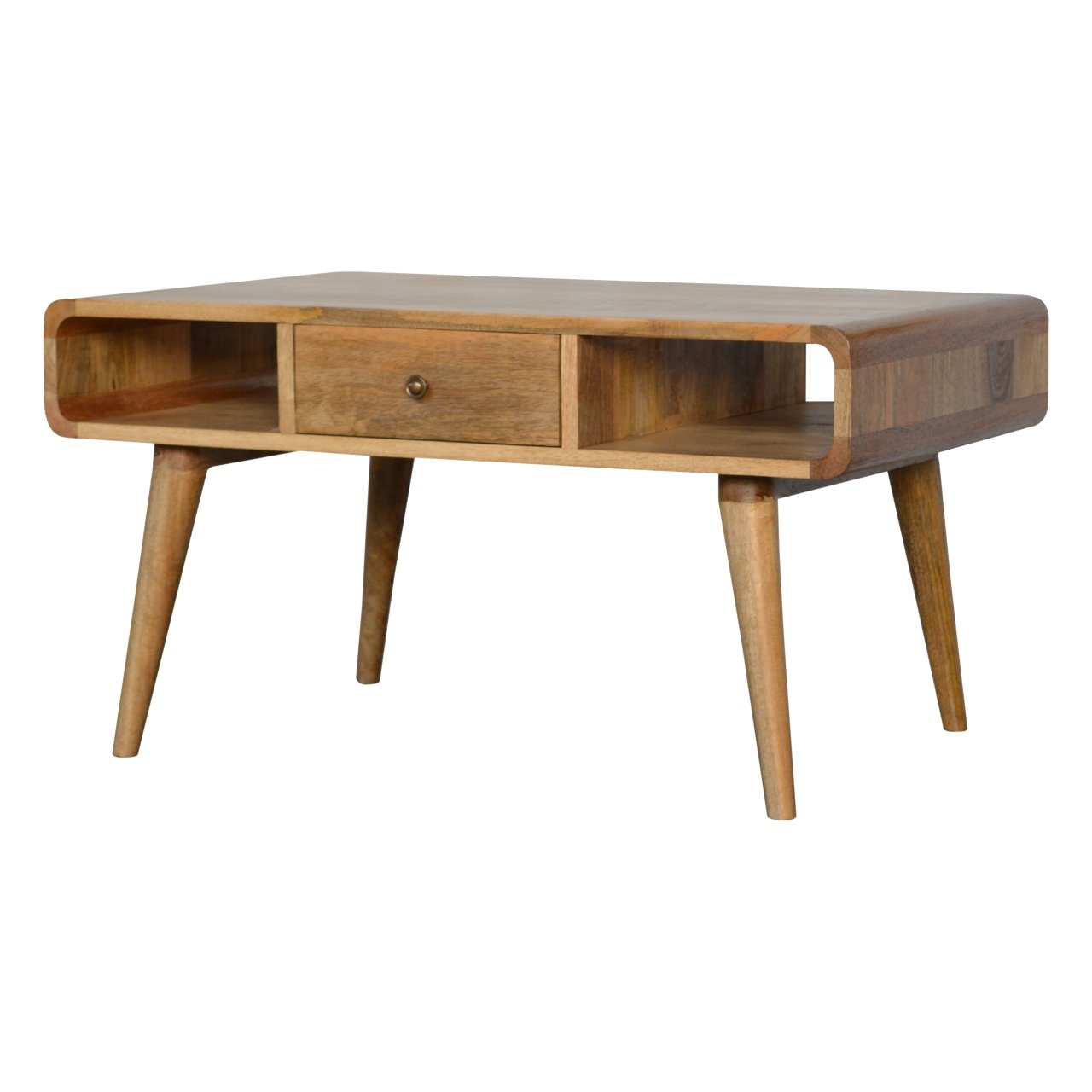 Curved Oak-ish Coffee Table - Image 2