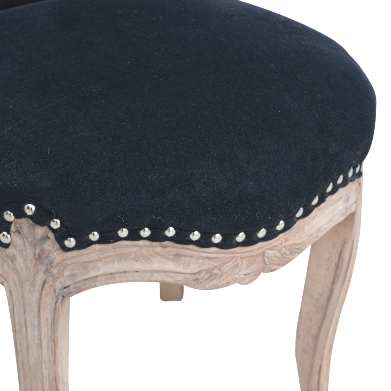 Black Velvet Studded Chair - Image 7