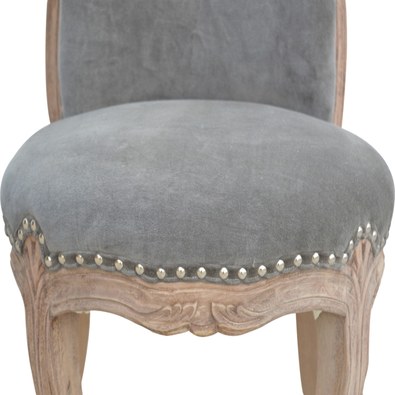 Grey Velvet Studded Chair - Image 8