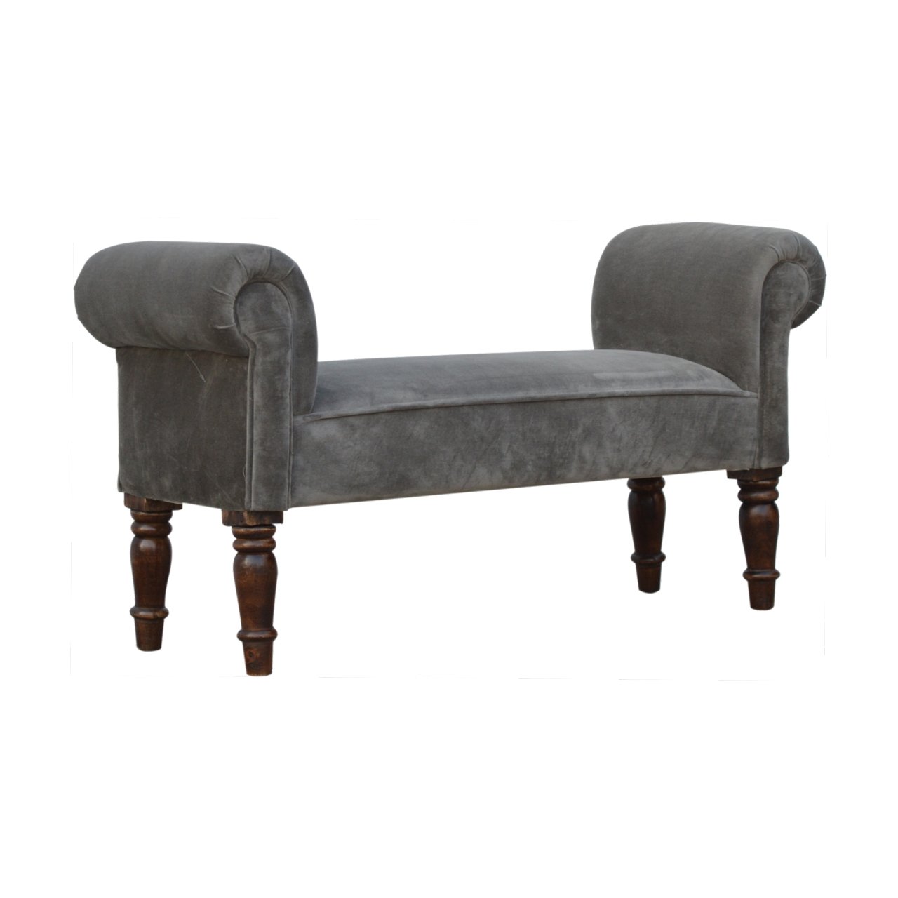 Grey Velvet Bench - Image 2
