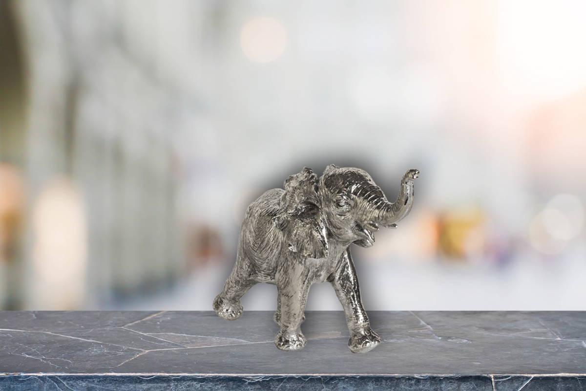 Silver Elephant Figurine - Image 2