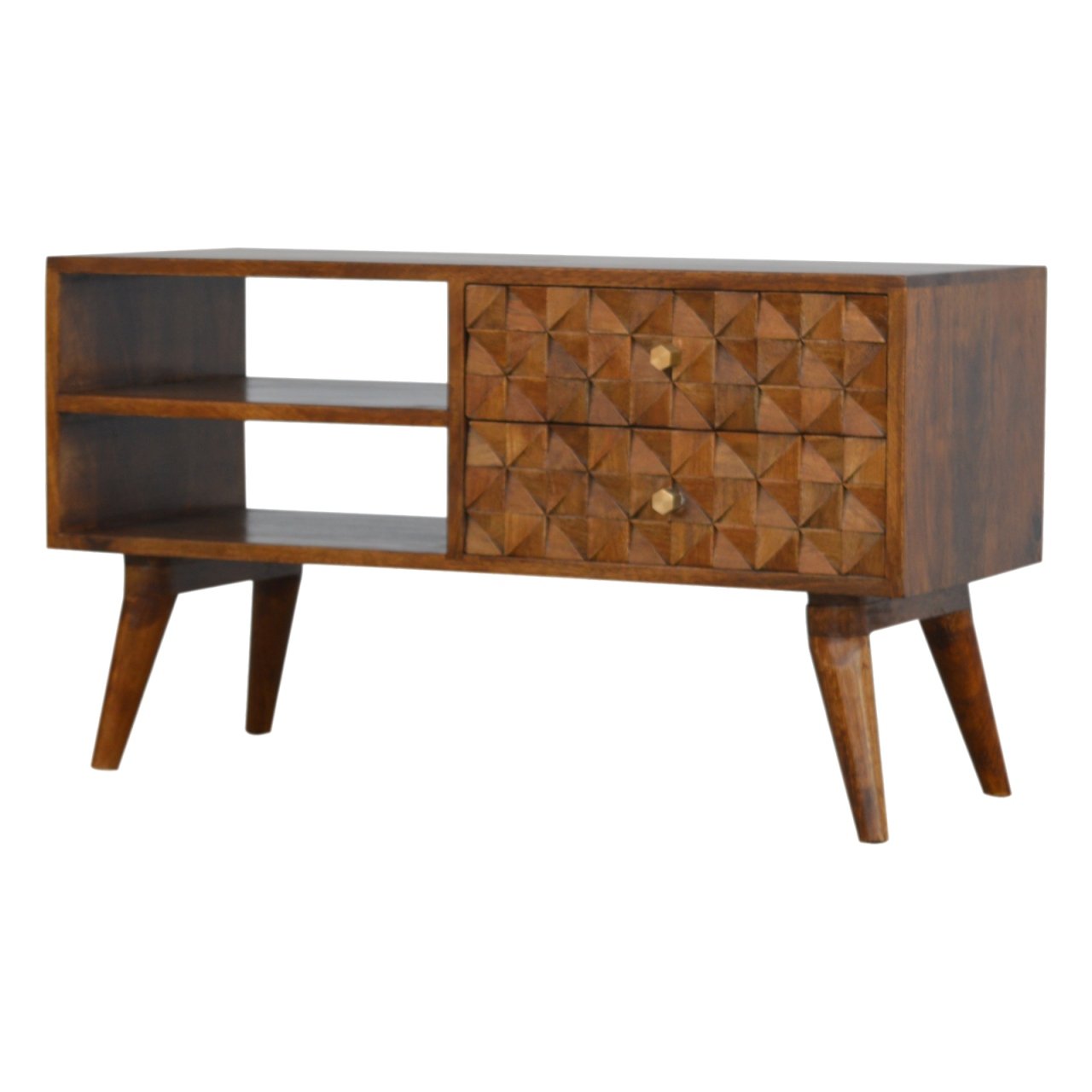 Chestnut Diamond Carve Media Unit - Image 3