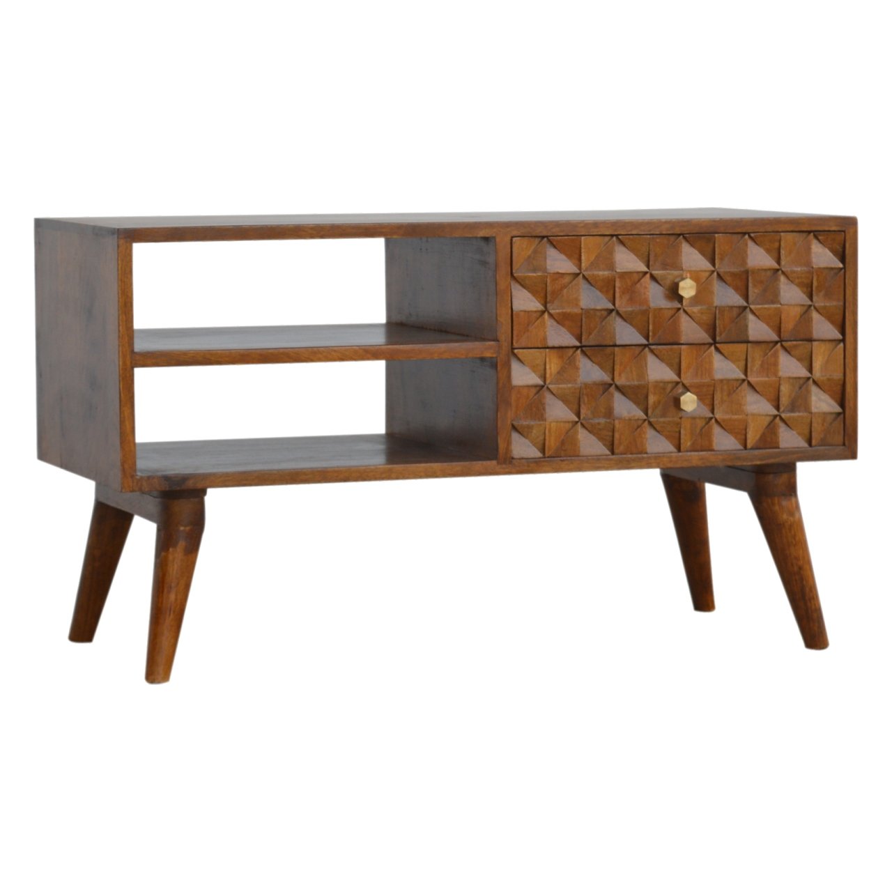Chestnut Diamond Carve Media Unit - Image 4