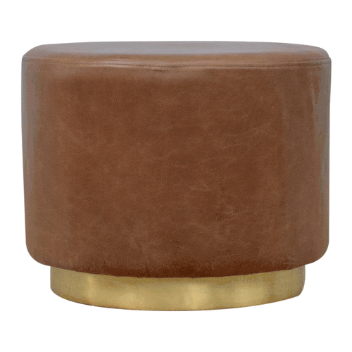 Buffalo Footstool with Gold Base - Image 2