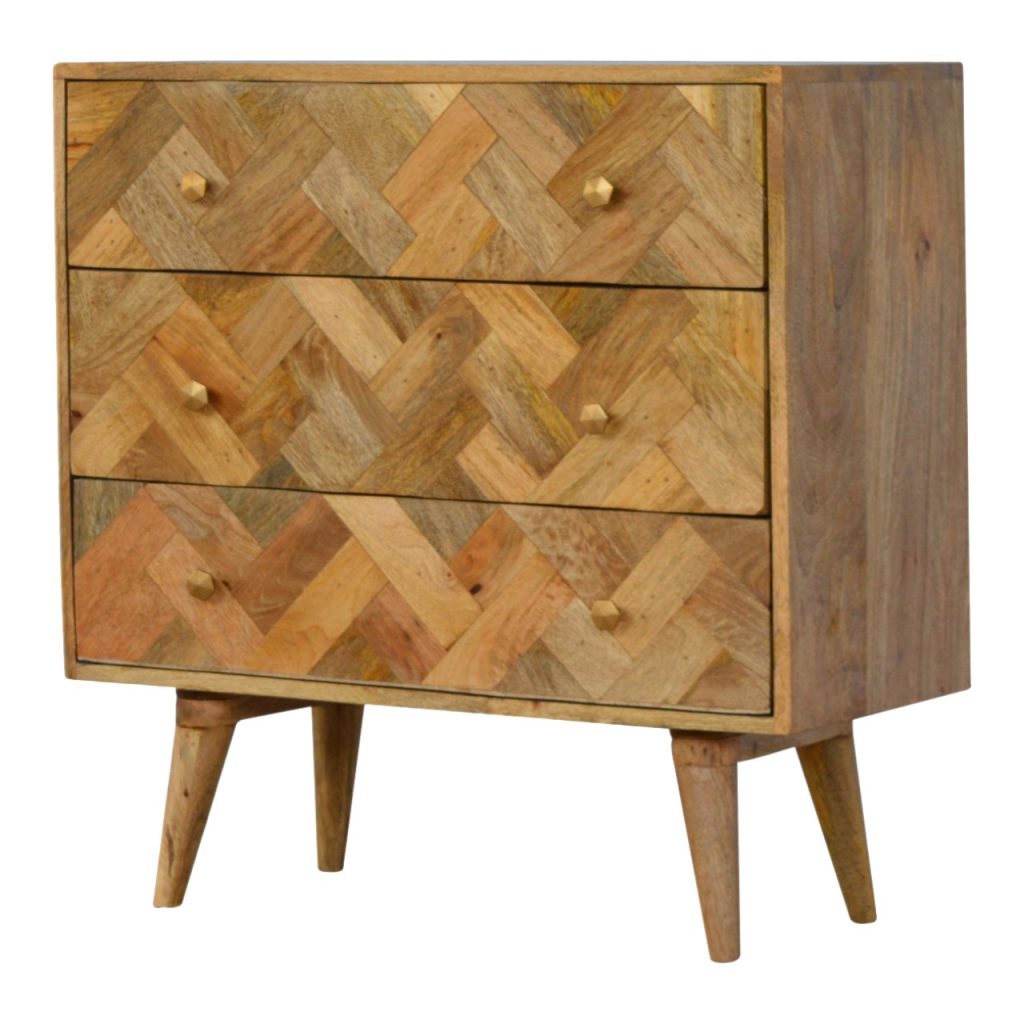 3 Drawer Zig-Zag Patterned Patchwork Chest - Image 3