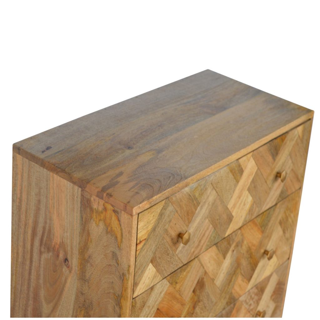 3 Drawer Zig-Zag Patterned Patchwork Chest - Image 4