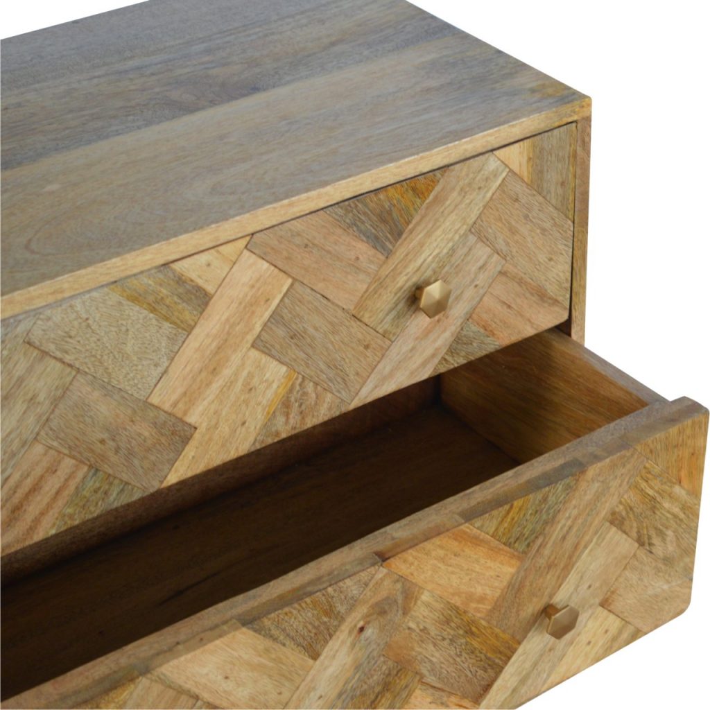3 Drawer Zig-Zag Patterned Patchwork Chest - Image 7