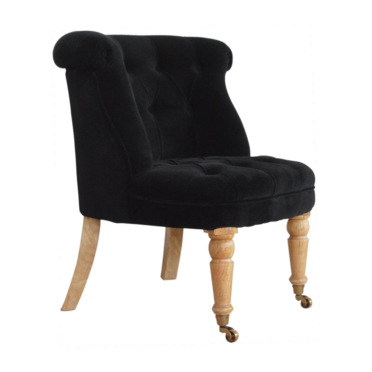 Black Velvet Accent Chair - Image 3