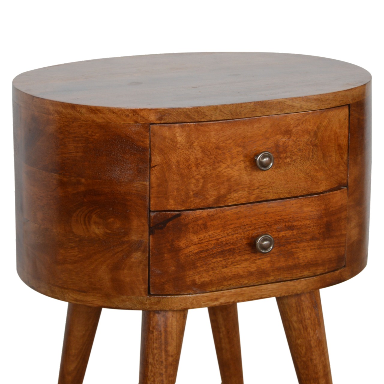 Chestnut Rounded Bedside Table - Image 7