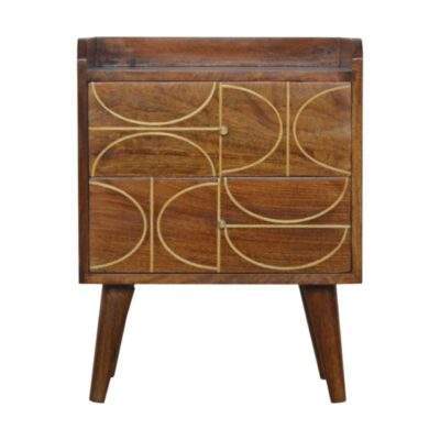 Chestnut Inlay Abstract Bedside