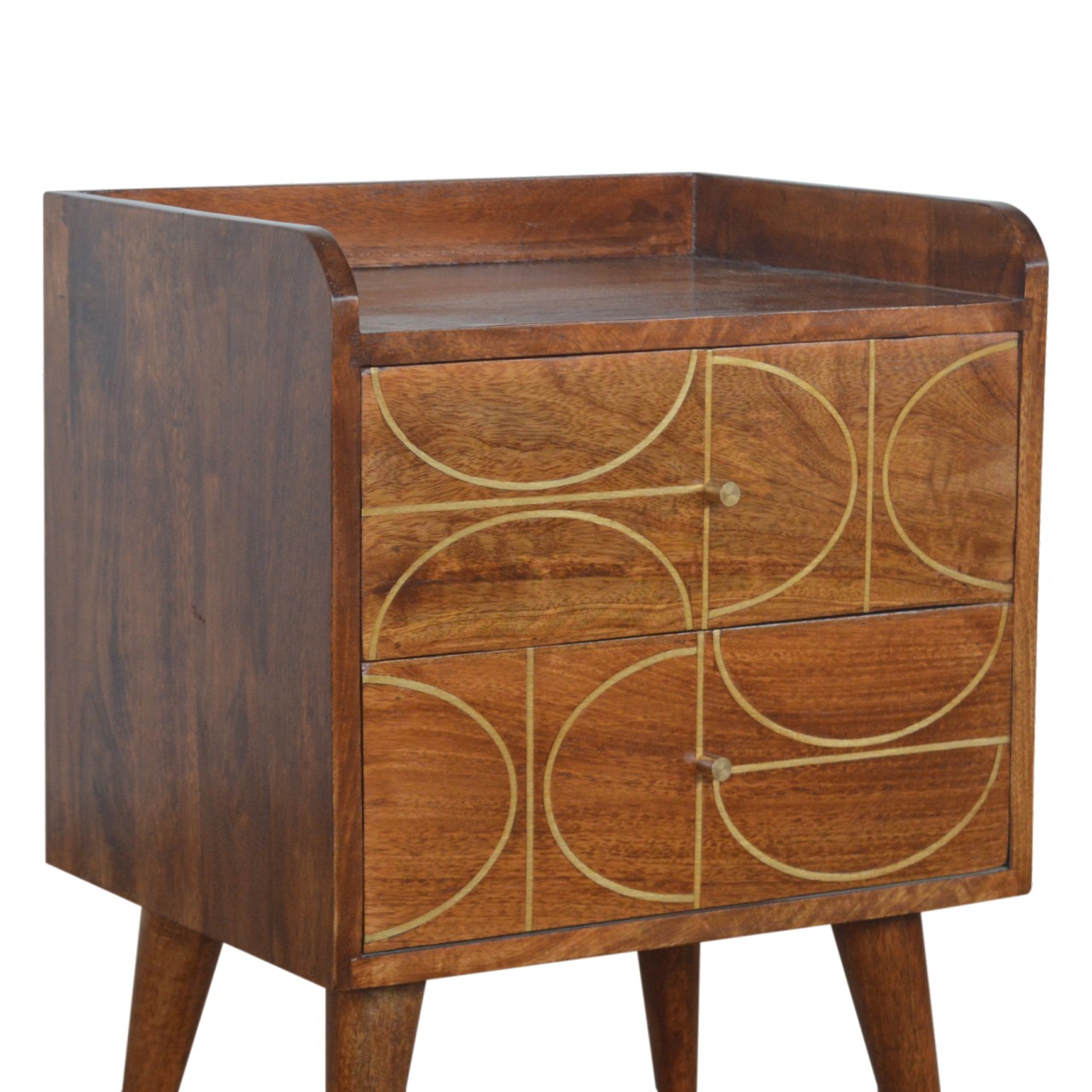 Chestnut Inlay Abstract Bedside - Image 5