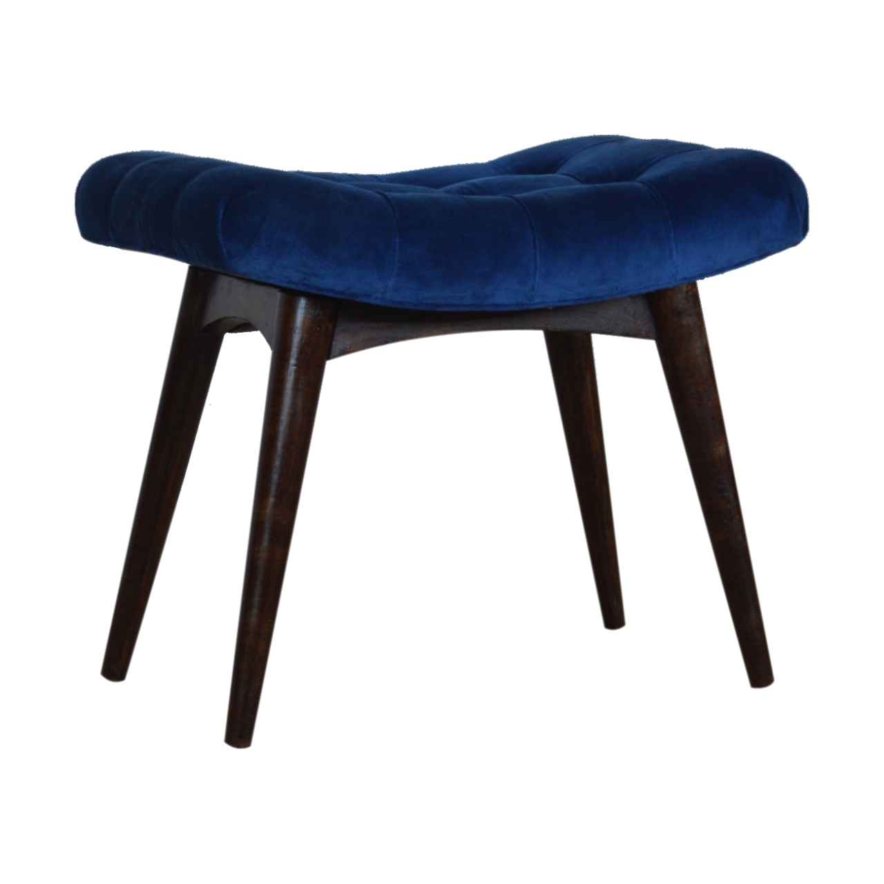Royal Blue Cotton Velvet Bench - Image 8