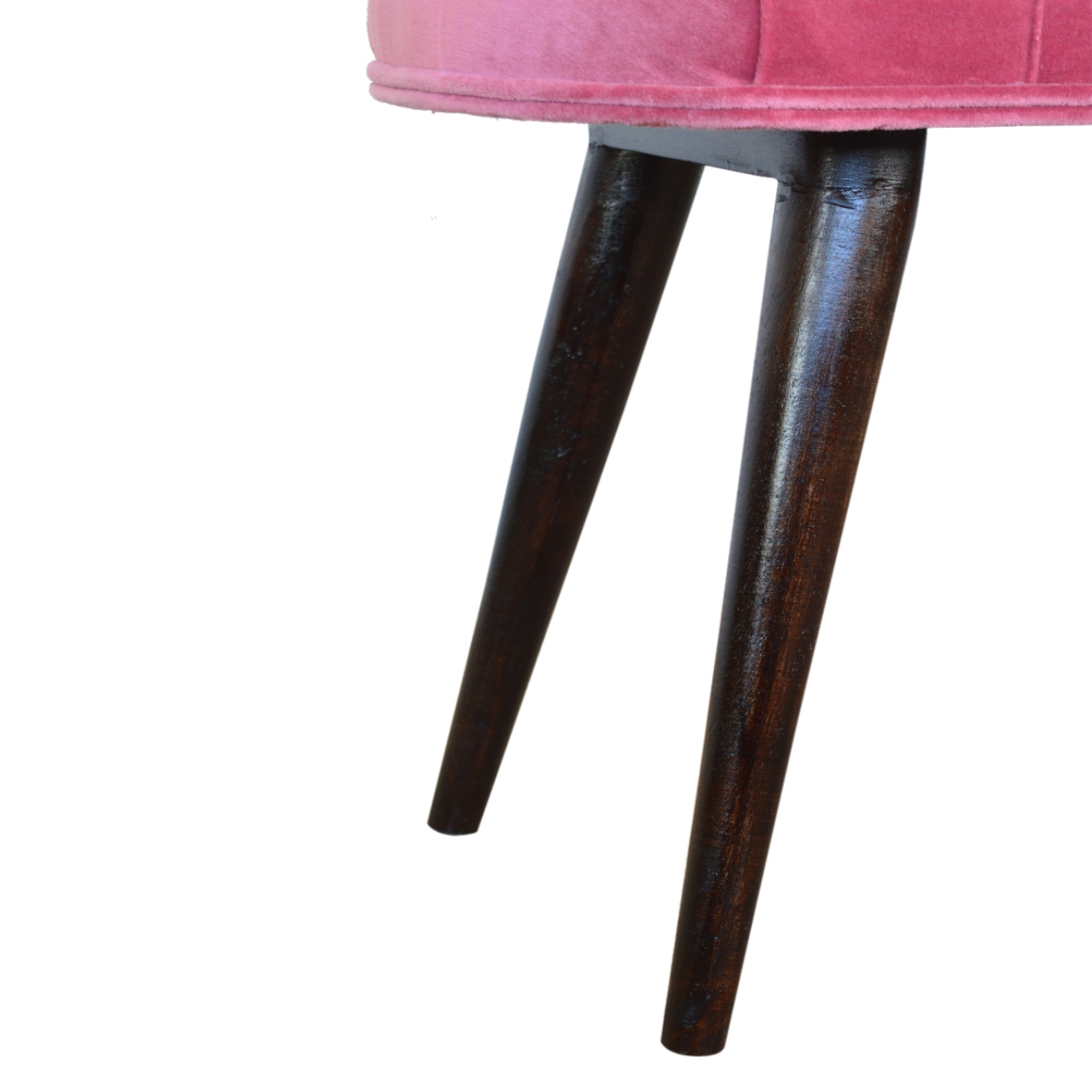 Pink Cotton Velvet Button Bench - Image 9