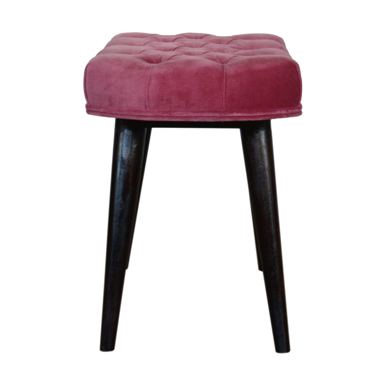 Pink Cotton Velvet Button Bench - Image 10