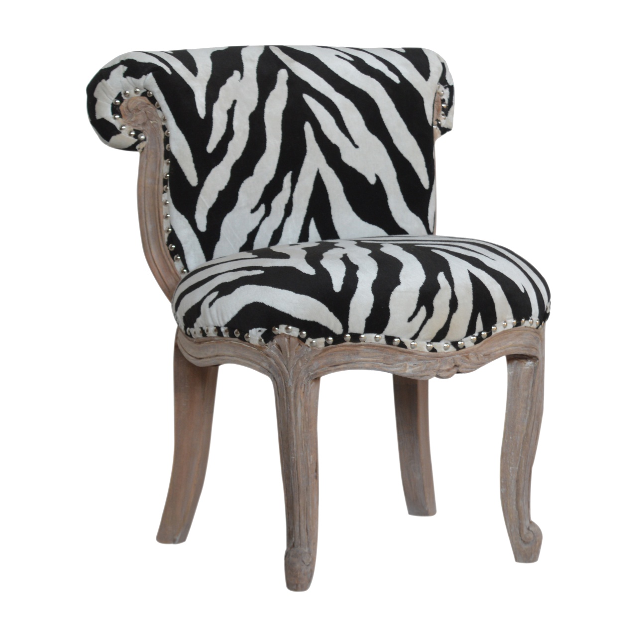 Zebra Printed Studded Chair - Image 3