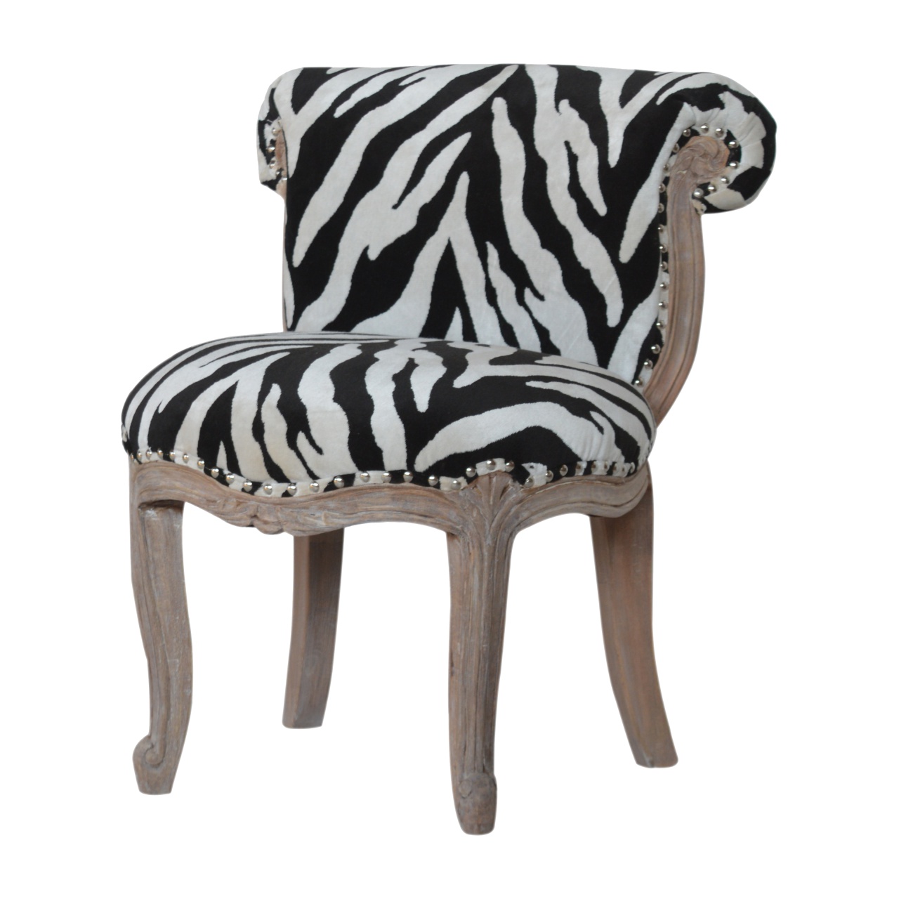 Zebra Printed Studded Chair - Image 4