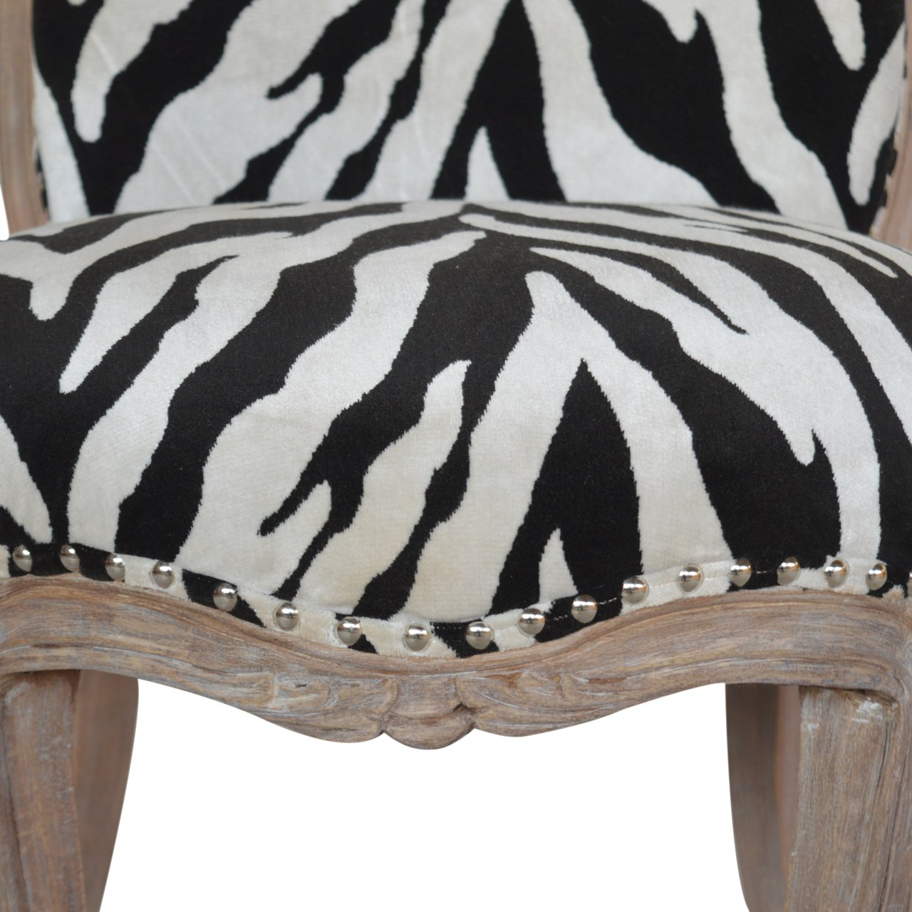 Zebra Printed Studded Chair - Image 8