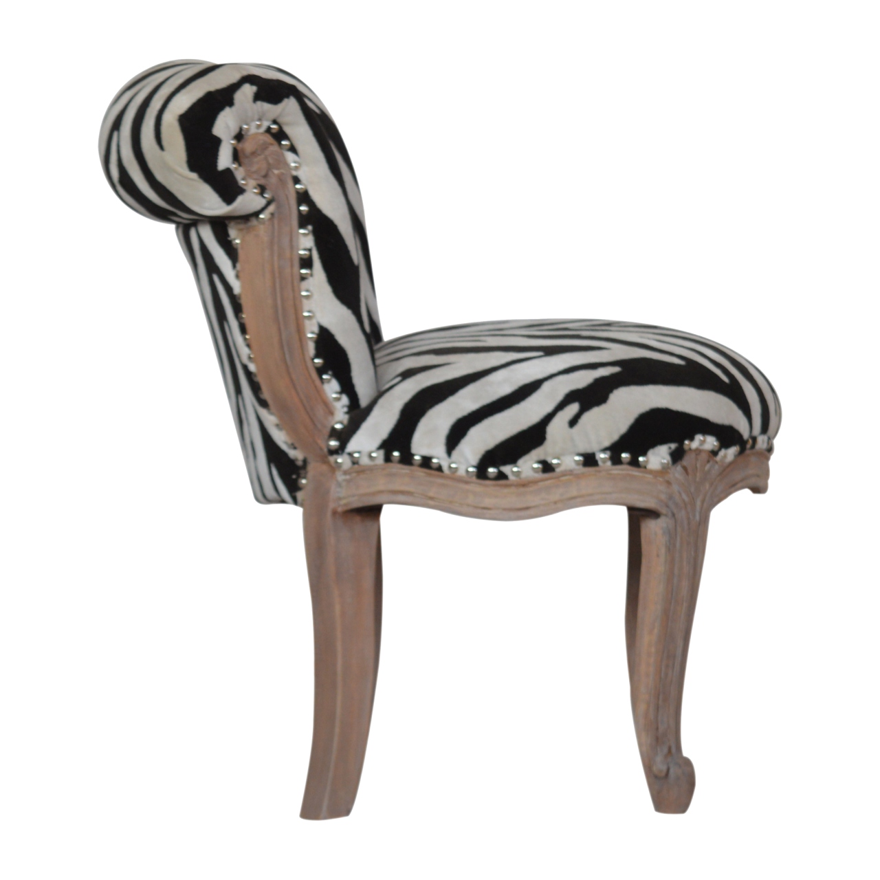 Zebra Printed Studded Chair - Image 9