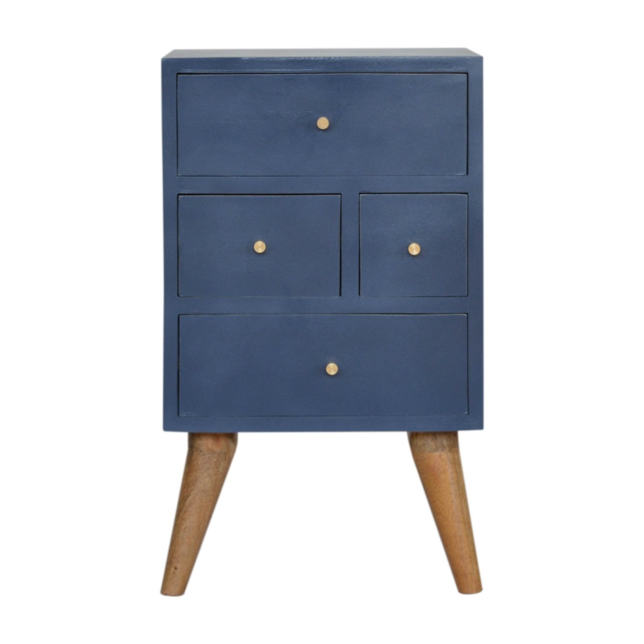 Navy 4 Drawer Bedside