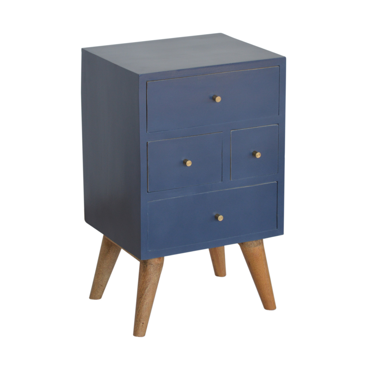 Navy 4 Drawer Bedside - Image 8