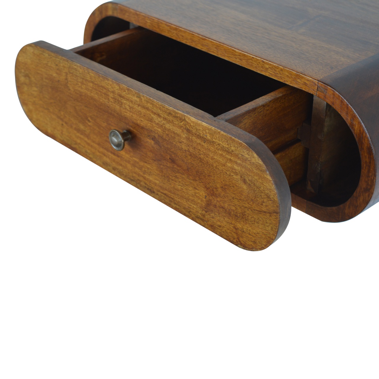 Wall Mounted Round Chestnut Bedside - Image 7