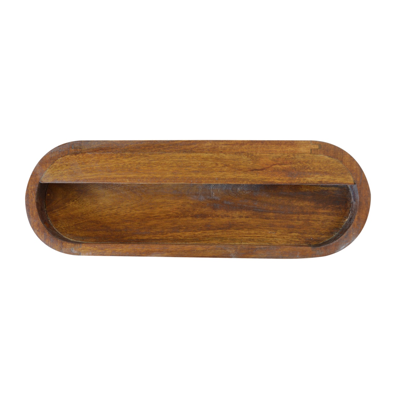 Wall Mounted Round Chestnut Bedside - Image 9