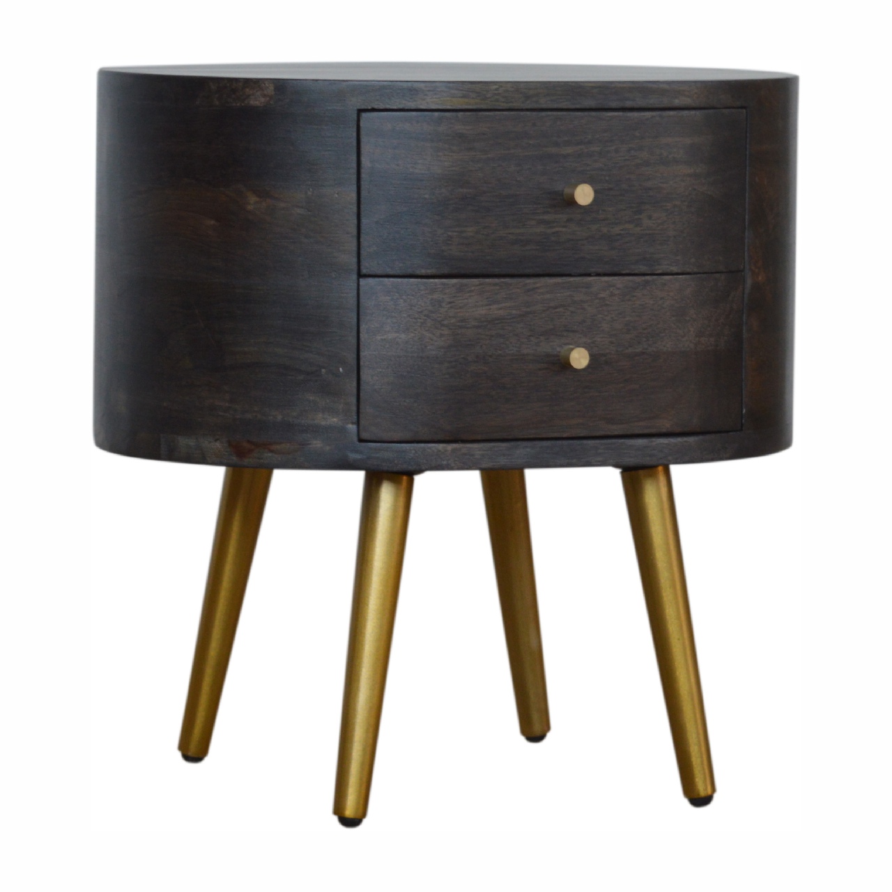 Ash Black Bedside with Brass Legs - Image 8