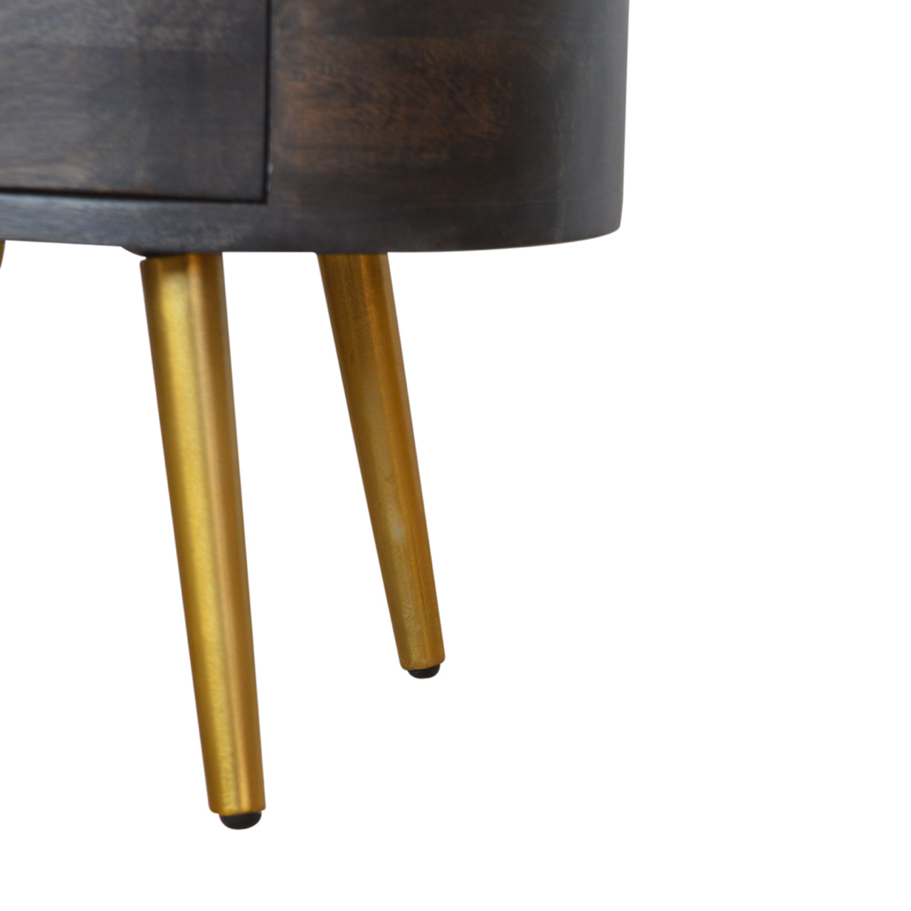 Ash Black Bedside with Brass Legs - Image 4